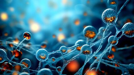 3d rendering of Human cell or Embryonic stem cell microscope background