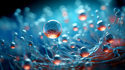 3d rendering of Human cell or Embryonic stem cell microscope background