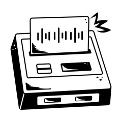 Poster - Check out doodle icon of a retro console 