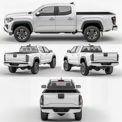 Blank white truck mockup