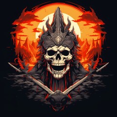 Wall Mural - skull army art illustration