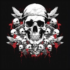 Wall Mural - skull army art illustration