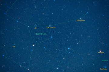 Wall Mural - Constellation Guide (How to find), Hercules (Summer season)