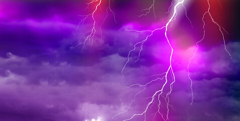 Wall Mural - lightning, thunder cloud dark cloudy sky