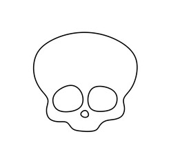 Wall Mural - Vector isolated one single simple skull head dead man  colorless black and white contour line easy drawing