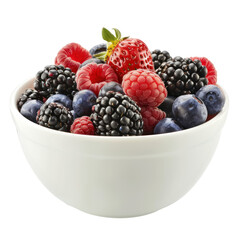 A bowl of mixed berries  ,isolated on white background