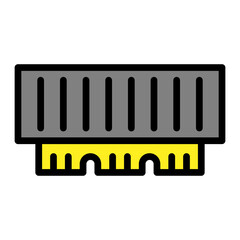 Ram Line Filled Icon Design