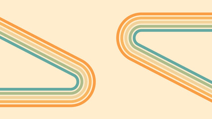 Wall Mural - abstract background of rainbow groovy wavy line design in 1970s hippie retro style. vector pattern r