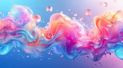 Canvas Print - Abstract liquid background. 3d vector illustration. Colorful fluid.