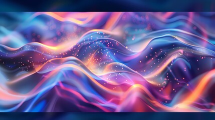 Wall Mural - Vibrant waves of neon dreamscape