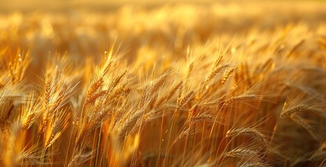 Poster - A field of tall, golden rye swaying in the wind.