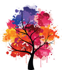 Color tree paint splat