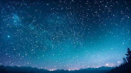 Wall Mural - a dark night sky illuminated by countless shimmering stars, a celestial night sky filled with shimme