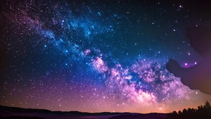 Wall Mural - a view of the night sky featuring numerous stars twinkling amidst billowing clouds, a celestial nigh