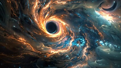 Wall Mural - a black hole looming ominously in the sky, defying all known laws of physics, a celestial phenomenon