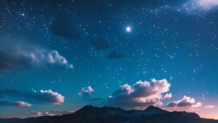 Wall Mural - a night sky filled with stars and clouds, creating a mesmerizing celestial display, a celestial sky 
