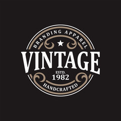 Canvas Print - Classic Vintage Retro Label Badge Logo Vector Template