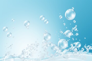 Wall Mural - Illustration of bubbles from a cleaning or washing powder. Generative AI
