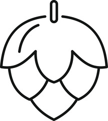 Sticker - Monochrome hops icon illustration for beer brewery, craft brewing, and homebrewing with simple outline design in black and white vector line art, symbolizing purity and freshness