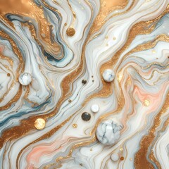 white decorative marble background golden glitter waves ai generated image