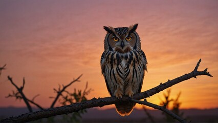 Wall Mural - horned owl