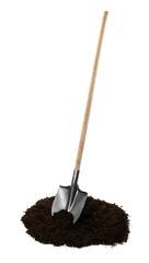 Wall Mural - Shovel and pile of soil isolated on white