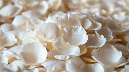 Wall Mural -  A pile of white flowers atop a bed of white petals Repeated for clarity