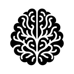 Wall Mural - Minimalist logo brain silhouette on white background
