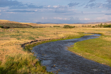 Wall Mural - landscape with river