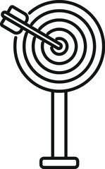 Wall Mural - Minimalistic line drawing of a target with an arrow at the center