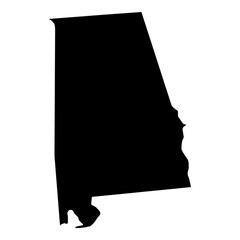 Wall Mural - a black outline of the state of alabama