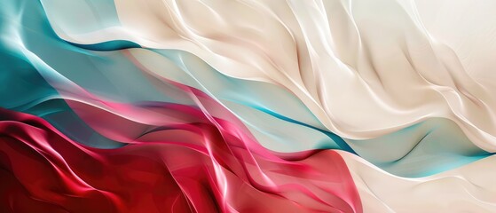 Canvas Print - abstract red blue white wave color shapes