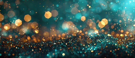 teal abstract background with beautiful shiny light and glitter