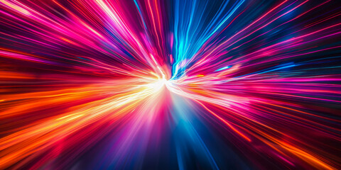 Wall Mural - Abstract Colorful Light Streaks Background with Dynamic Motion and Futuristic Energy