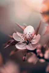 Wall Mural - Soft Pink Magnolia Blossom in Gentle Light   Nature's Spring Awakening and Floral Beauty