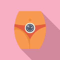 Sticker - Flat design icon of a scale with a clock face representing balance and time management