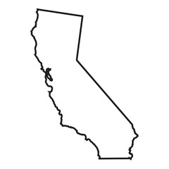 Wall Mural - a white outline of the state of california