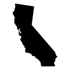 Wall Mural - a black outline of the state of california