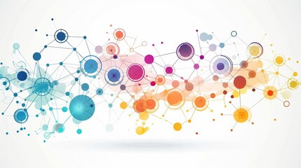 web development concept with interconnected frameworks and libraries represented by colorful nodes and links abstract illustration