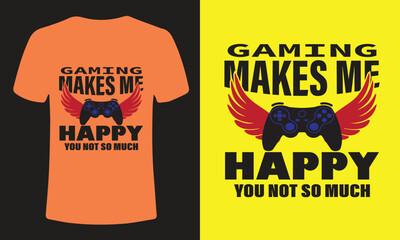  Gaming t shirt design, Vector gamer t shirt