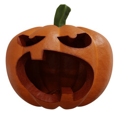 Poster - 3d render realisic carved halloween pumpkin transparent background