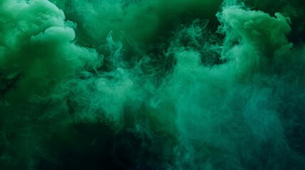 Wall Mural - abstract green smoke on black background toxic fog and stink concept for sports stadium
