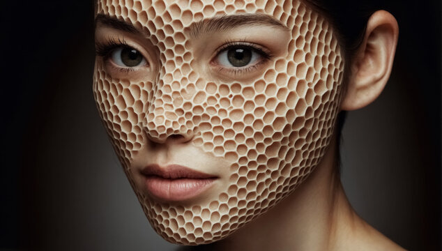 An image of a face covered in many small holes, causing feelings of discomfort or fear associated with trypophobia.