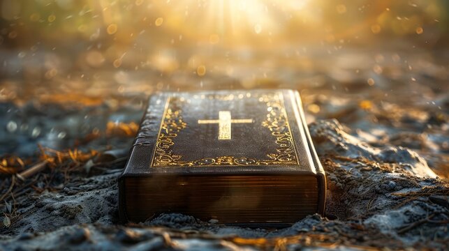 sacred first book of the bible symbolizing christian faith and doctrine conceptual photography