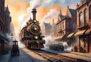 Canvas Print - classical steam engine (118)