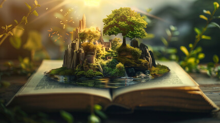 Open Book With Tree