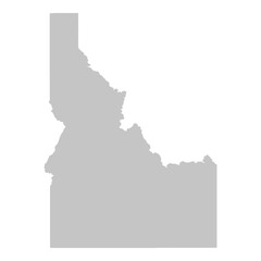 Wall Mural - Gray solid map of the state of Idaho