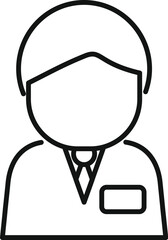 Poster - Simplistic black line icon of a person in business attire suitable for various professional uses