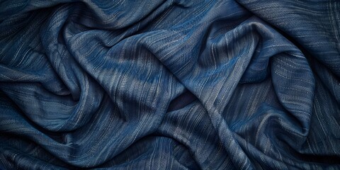 A highresolution fabric texture with denim weave close up, focus on, copy space Casual and rugged Double exposure silhouette with denim fibers