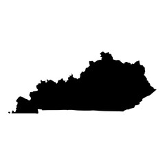 Wall Mural - black solid map of the state of kentucky